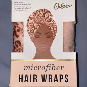 Odara 2 duo hair microfiber hair towel wraps with button closure dry hair travel